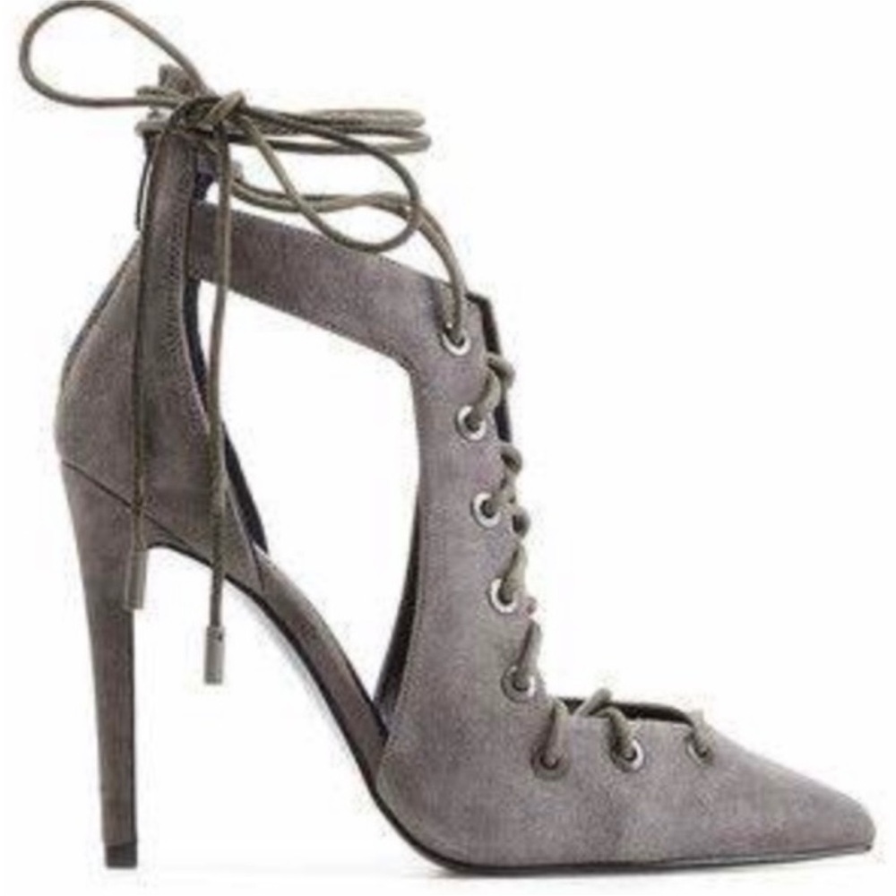 Kendall & Kylie “Angel” Gray Lace-Up Heels
